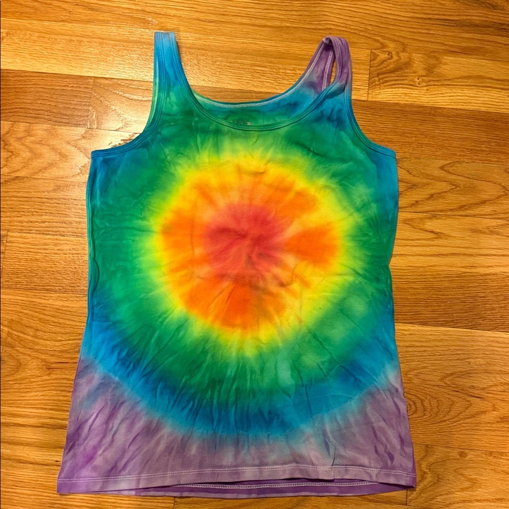 Time and Tru Colorful Tie-Dye Tank Top Pride LGBTQ
